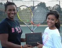 Coleman and Jerica Girls Douples at District Winners