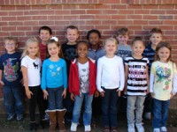 Kindergarten: Back Row: (L-R)-Dakota Hayes, Dakota Stults, Race Adcock, Rodney Daniels, Tanner Cater, Drew Burton Front Row: (L-R)-Graci Norris, Kierstyn Camden, Sayveiona Durden, Paige King, Alex Lewis, Patience Berry