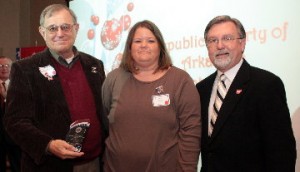 Chairman Larry Bailey of the 4th Congressional District, Chairman Diana Harton of the Drew County Republicans, and Chairman Doy