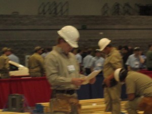 Cole Wilkerson competing in Carpentry