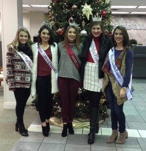 Christmas parade judges included Miss Pink Tomato, Miss Lake Chicot, Miss Owlfest, Miss Drew County, and Miss Lincoln County