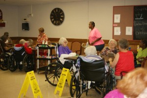 Some of the residents at the Woods playing bingo