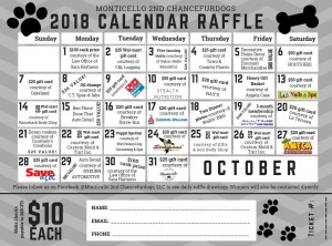 Monticello 2nd Chancefurdogs Calendar Raffle Fundraiser Monticello Live