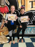 Level 3 Gymnasts Peyton Colwell & Nora Rodriguez (not pictured: Cora & Millie Rambin)