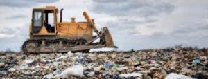Landfill trash dump