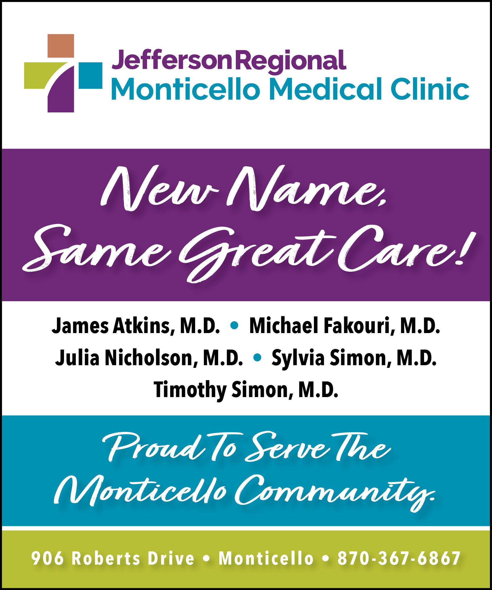 Jefferson Regional Monticello Medical Clinic, New Name, Same Great Care