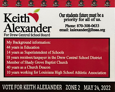 Vote Keith Alexander For Drew Central School Board