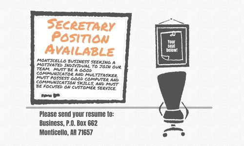 Secretary Position Available