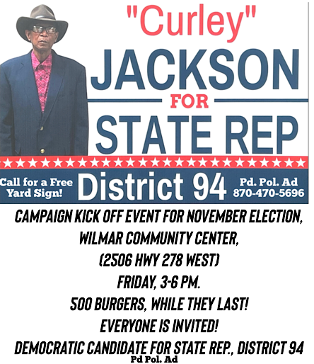 Curley Jackson for State Representative Campaign Kick-Off, Friday, 3–6 p.m.
