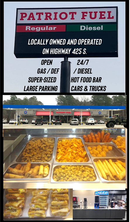 24/7 Hot Food Station at Patriot Truck Stop, HWY 425 South