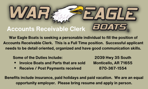 War Eagle Boats Accounts Receivable Clerk Job Posting (1)
